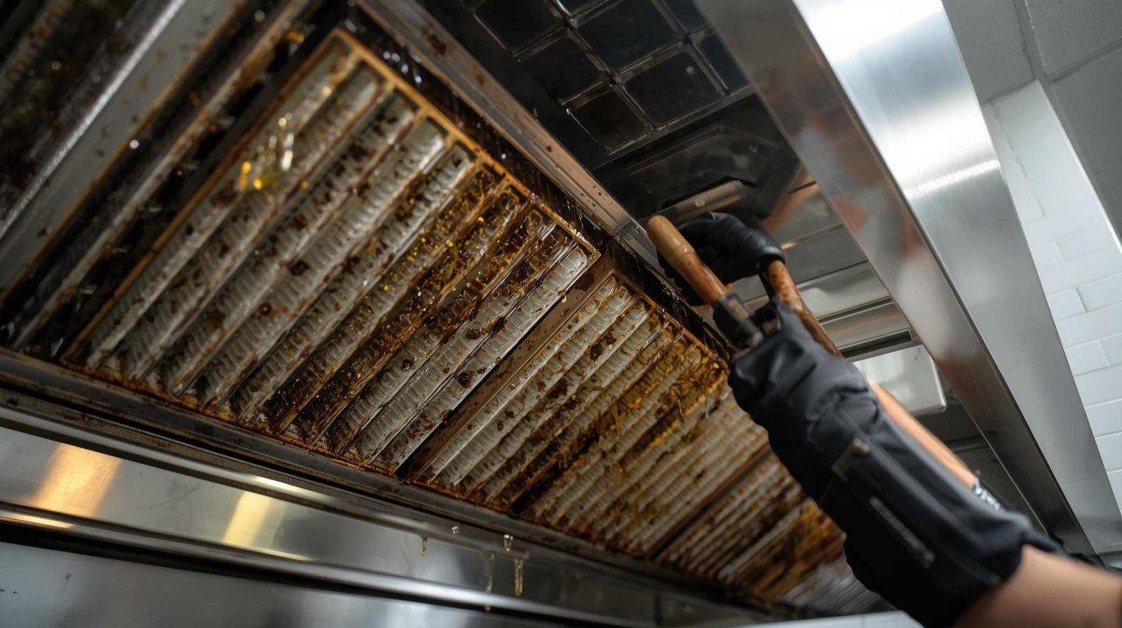 Chimney oil leakage and filter cleaning
