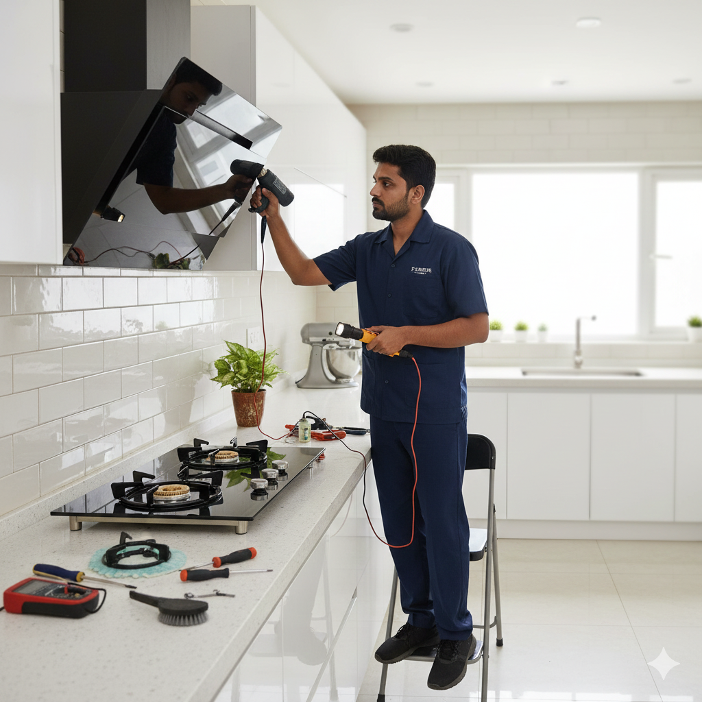 Faber chimney and hob repair service by expert technician