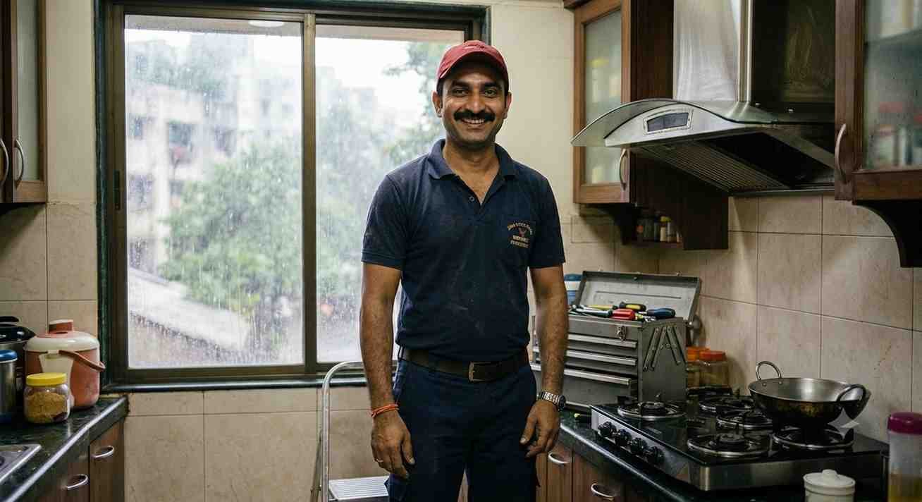 Faber authorized technician ready for monsoon chimney and hob service