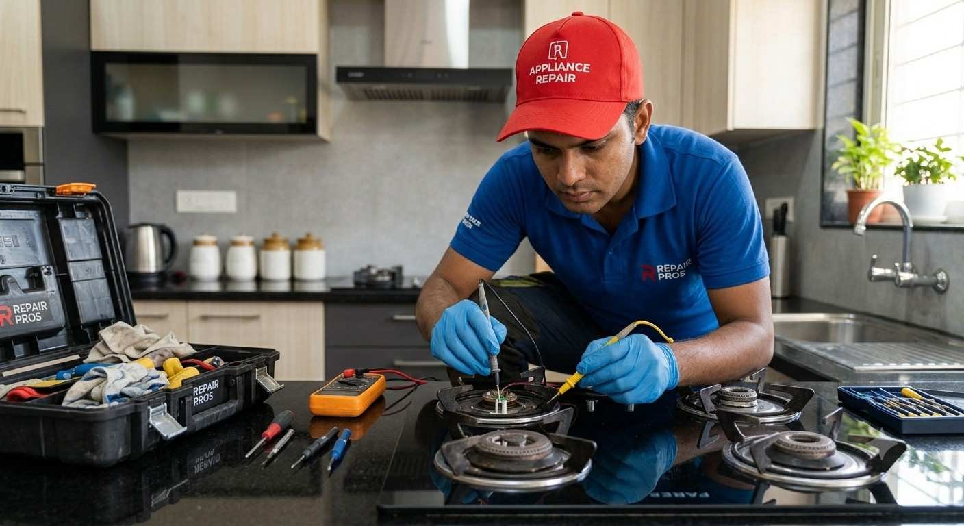 Faber hob burner not igniting due to spark or gas flow issue