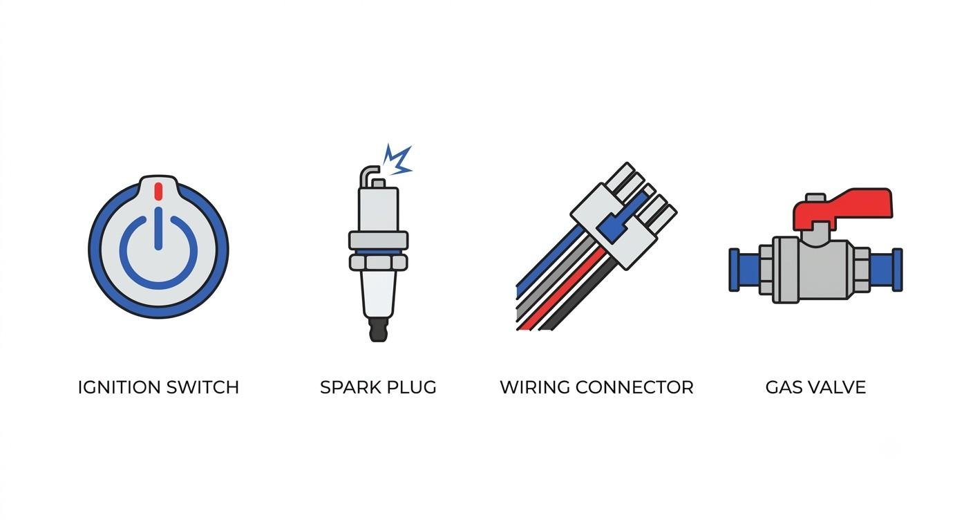 Diagram showing common causes of Faber hob auto ignition failure
