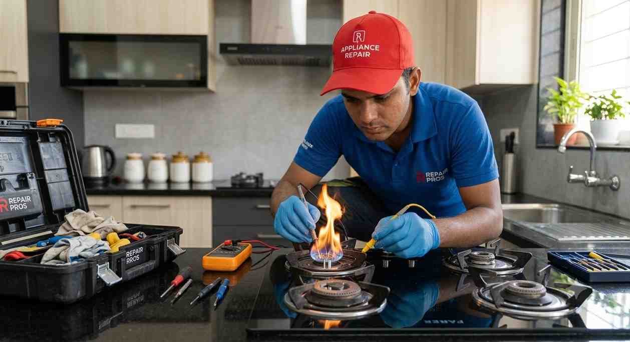 Uneven flame pattern on Faber hob burner