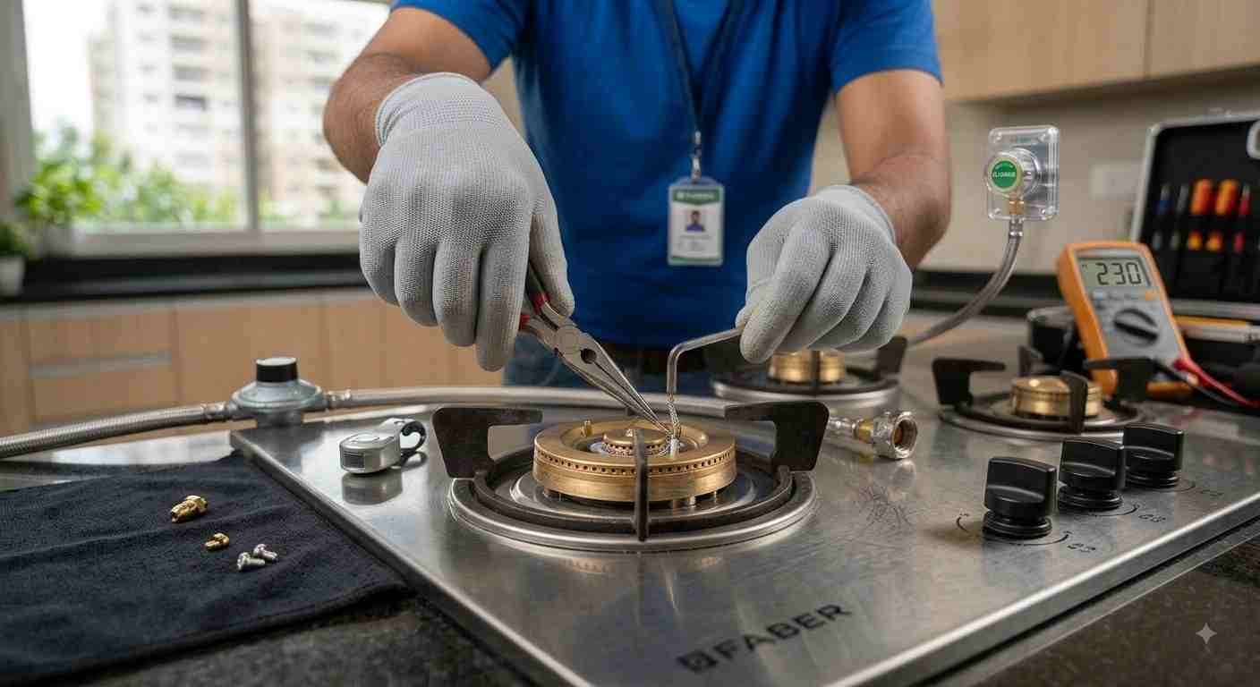Faber hob installation and uninstallation service in Bangalore kitchen